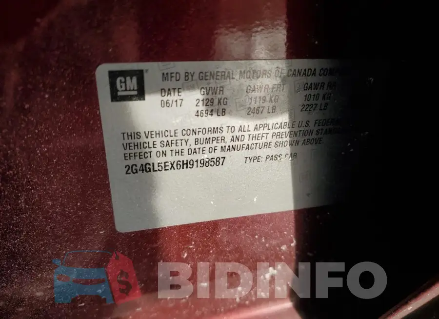2G4GL5EX6H9198587 Photo# 12