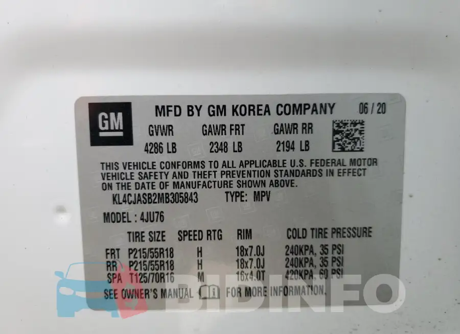 KL4CJASB2MB305843 Photo# 12
