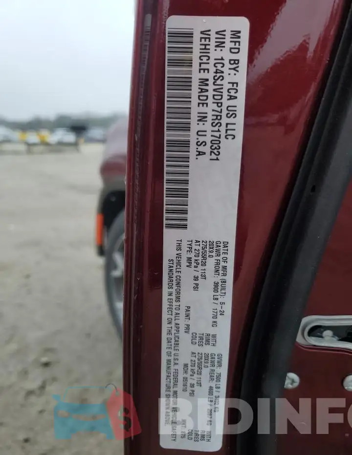 1C4SJVDP7RS170321 Photo# 14