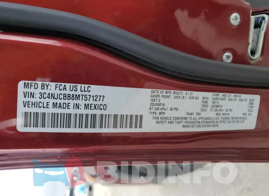3C4NJCBB8MT571277 Photo# 13
