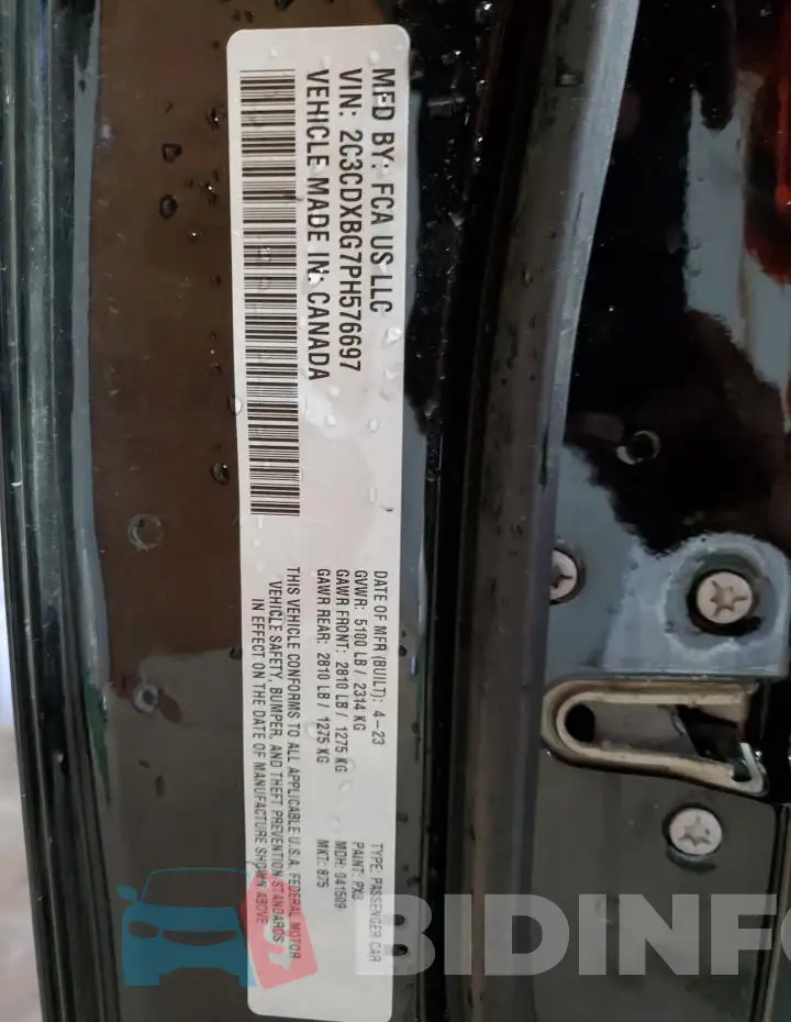 2C3CDXBG7PH576697 Photo# 13