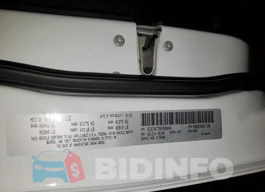 2C3CDXCT5KH630244 Photo# 12