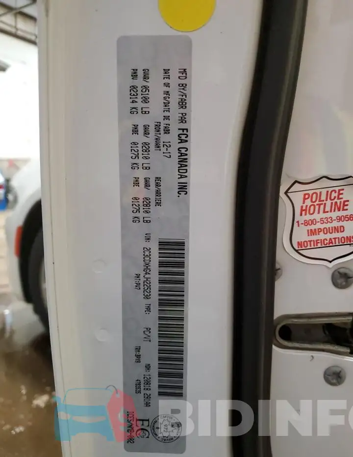 2C3CDXHG4JH225230 Photo# 12