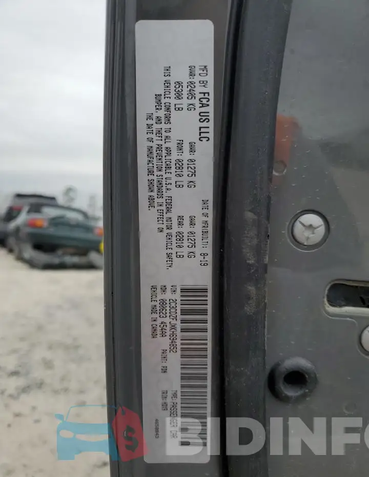 2C3CDZFJXKH694852 Photo# 12