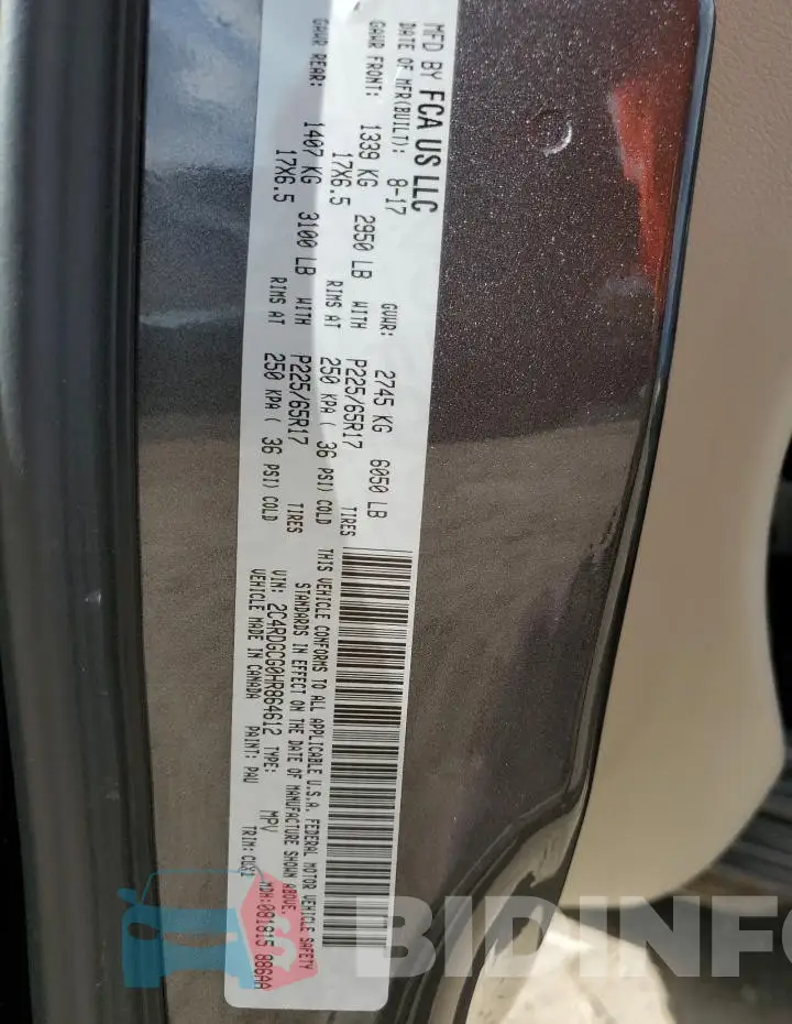 2C4RDGCG0HR864612 Photo# 14