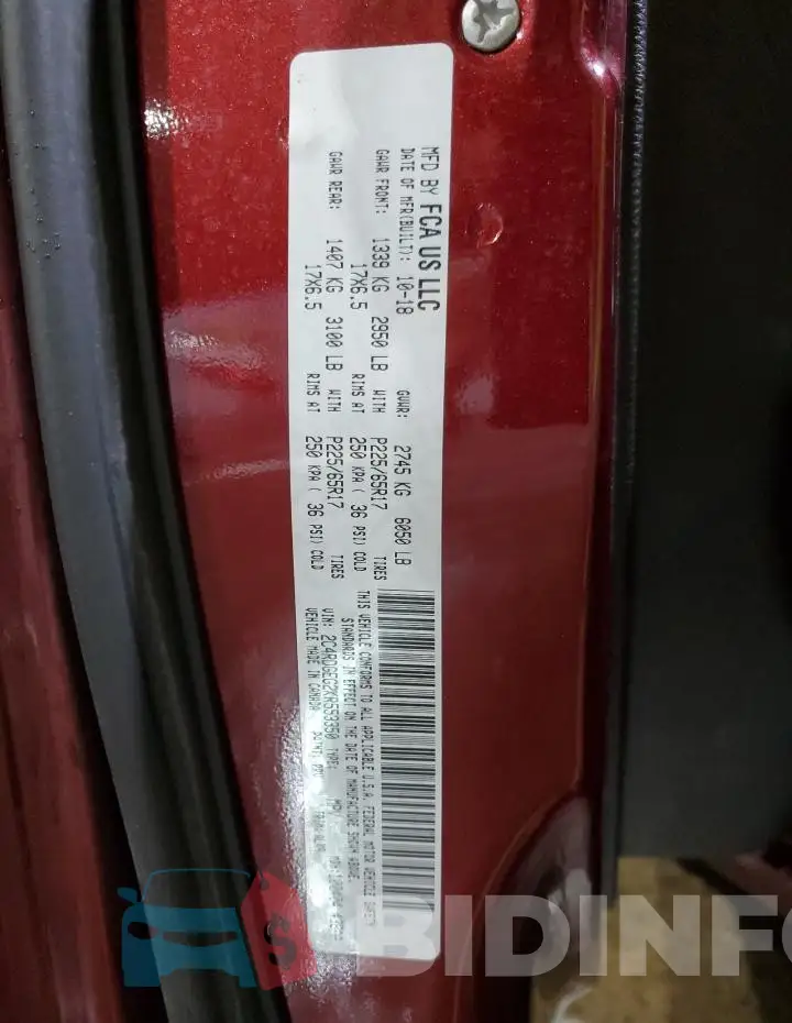 2C4RDGEG2KR553350 Photo# 12