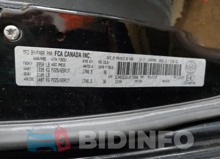 2C4RDGEGXJR179908 Photo# 14
