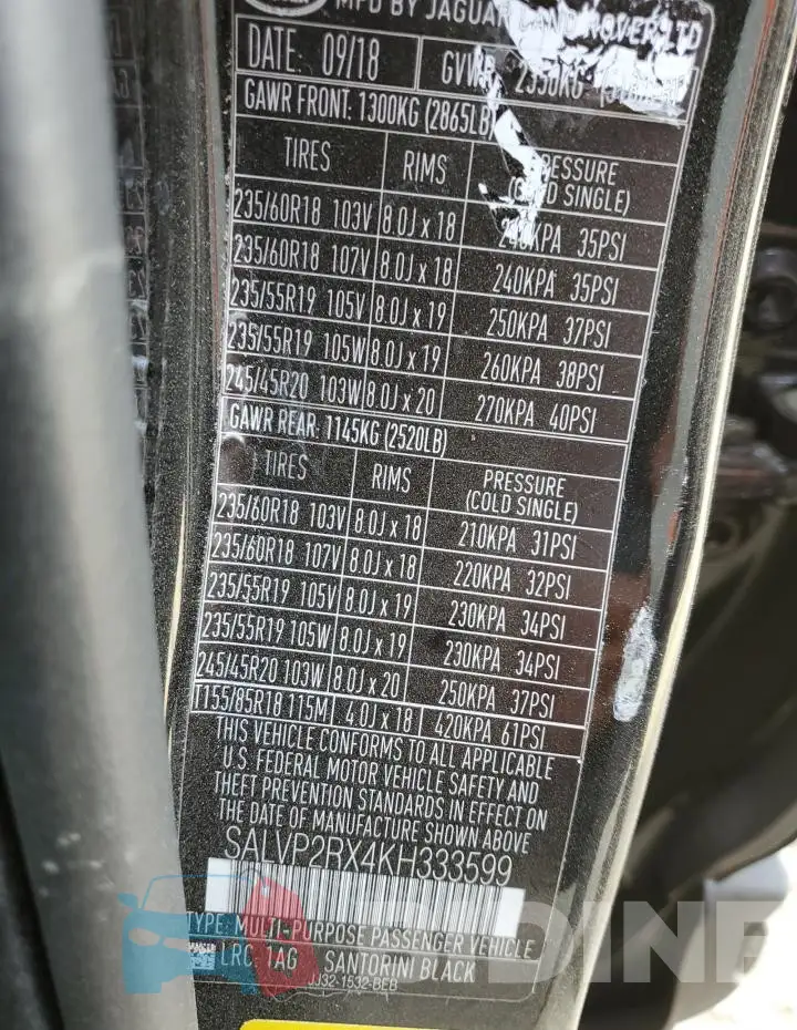 SALVP2RX4KH333599 Photo# 13