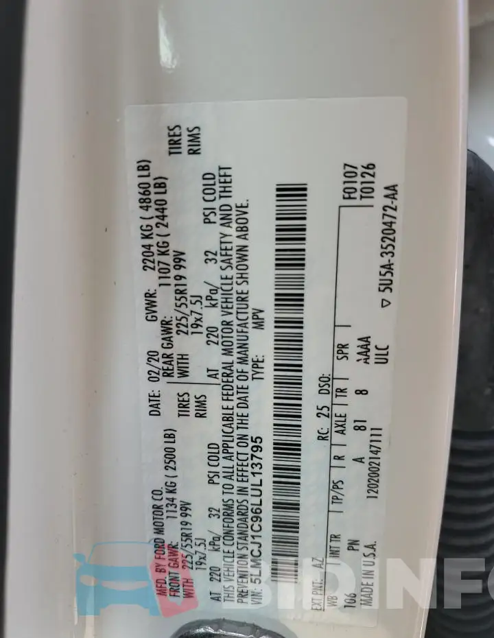 5LMCJ1C96LUL13795 Photo# 13