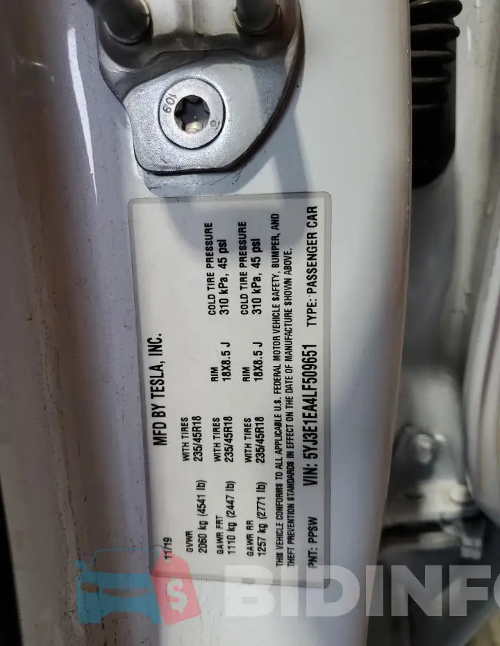 5YJ3E1EA4LF509651 Photo# 13
