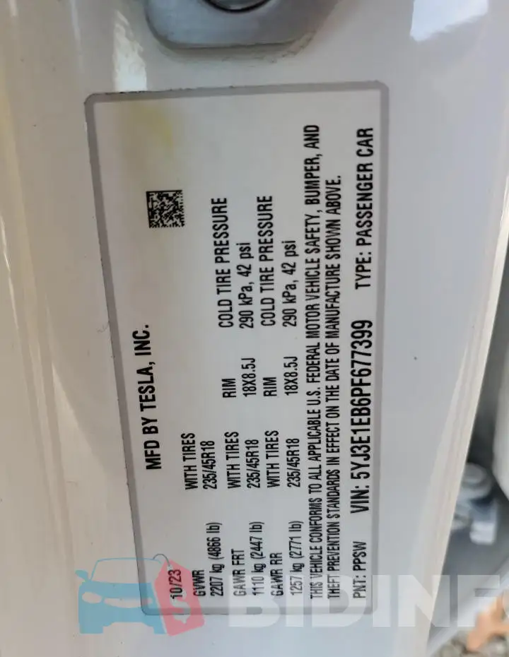 5YJ3E1EB6PF677399 Photo# 12