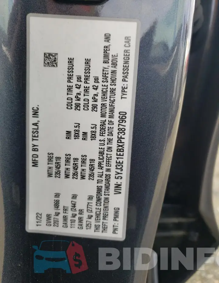 5YJ3E1EBXPF387960 Photo# 13