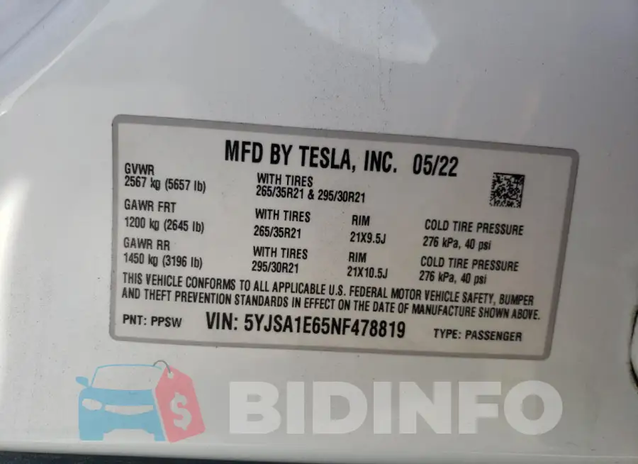 5YJSA1E65NF478819 Photo# 12