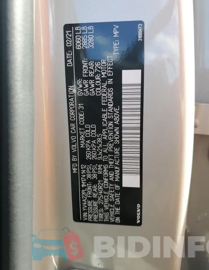 YV4A22PL1M1741412 Photo# 12