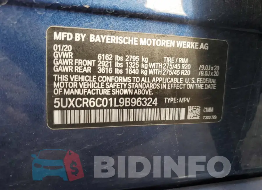 5UXCR6C01L9B96324 Photo# 13