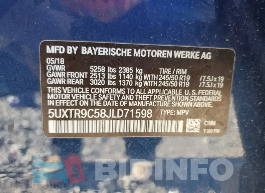 5UXTR9C58JLD71598 Photo# 14
