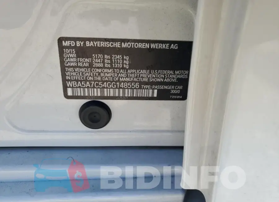 WBA5A7C54GG148556 Photo# 13