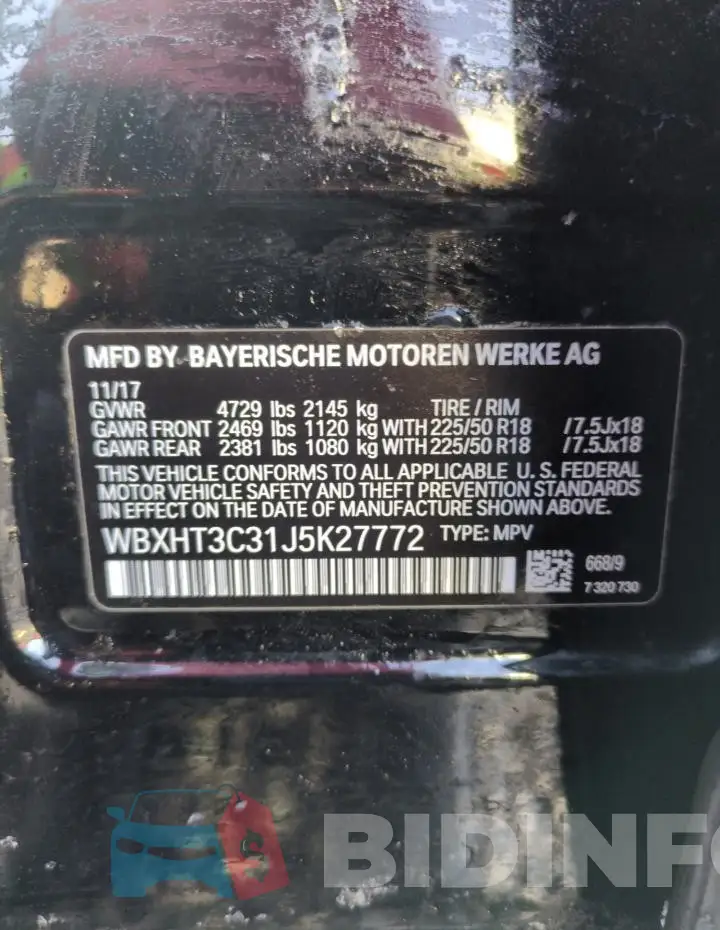 WBXHT3C31J5K27772 Photo# 12