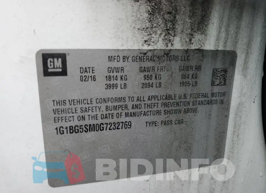 1G1BG5SM0G7232769 Photo# 12