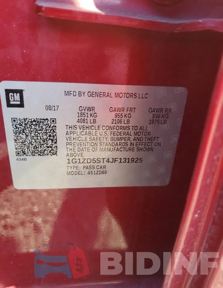 1G1ZD5ST4JF131925 Photo# 12