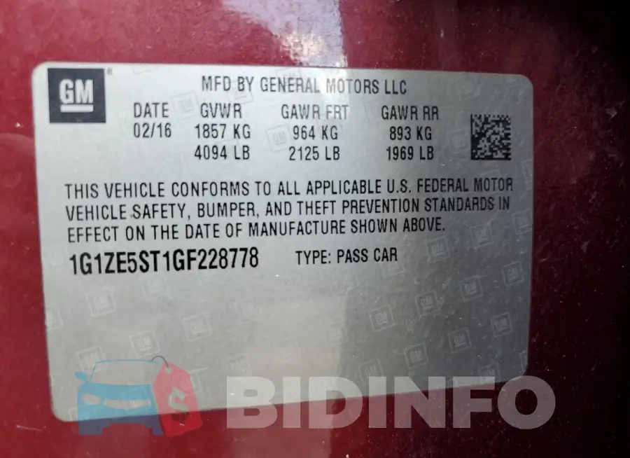 1G1ZE5ST1GF228778 Photo# 12