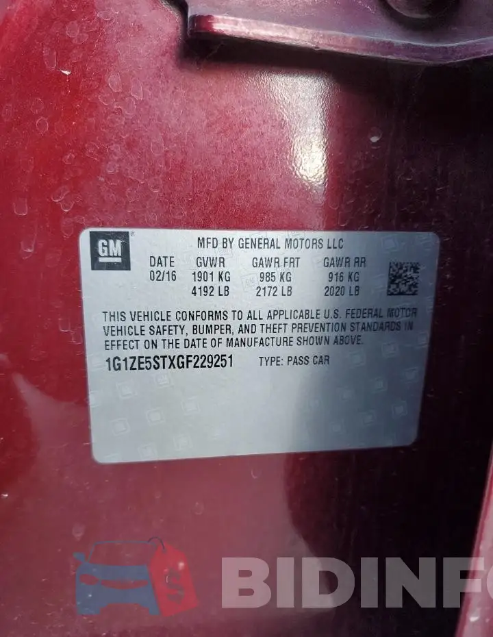 1G1ZE5STXGF229251 Photo# 12