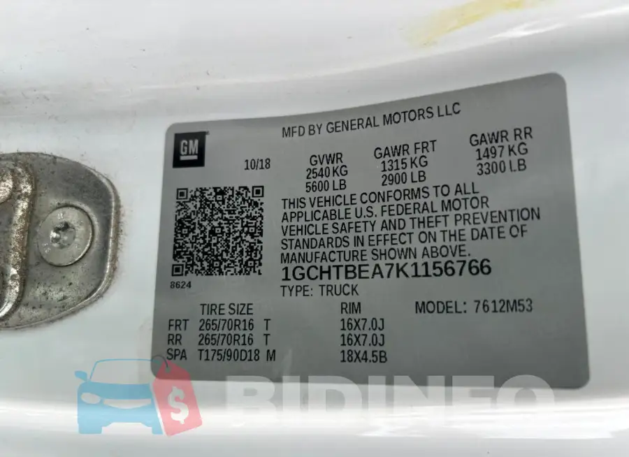 1GCHTBEA7K1156766 Photo# 10