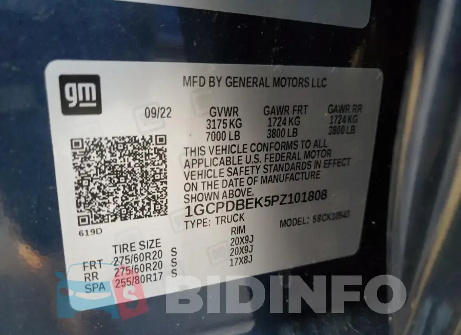 1GCPDBEK5PZ101808 Photo# 12