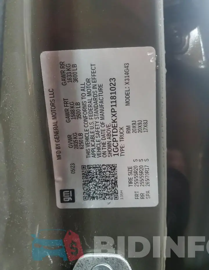 1GCPTDEKXP1181023 Photo# 12