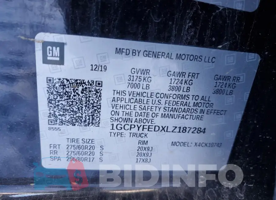 1GCPYFEDXLZ187284 Photo# 12