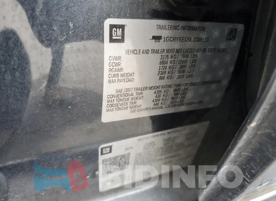 1GCRYEED5LZ286131 Photo# 12