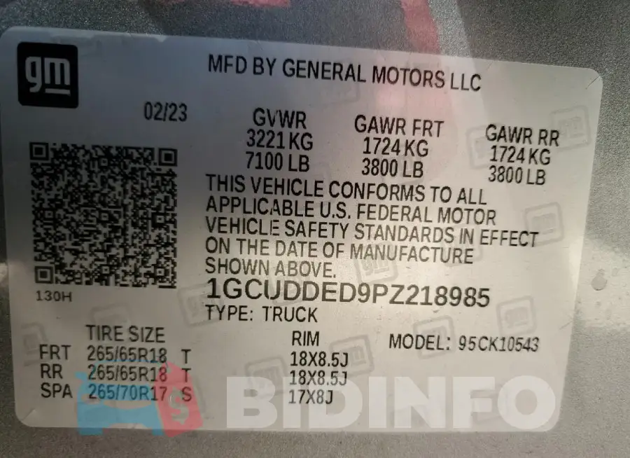 1GCUDDED9PZ218985 Photo# 12