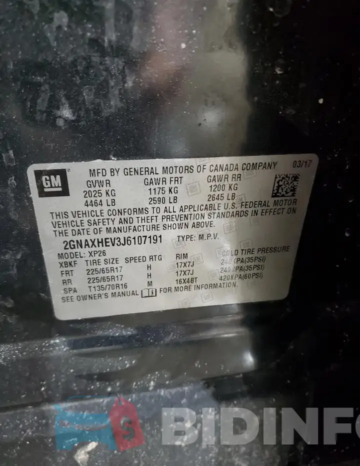 2GNAXHEV3J6107191 Photo# 13