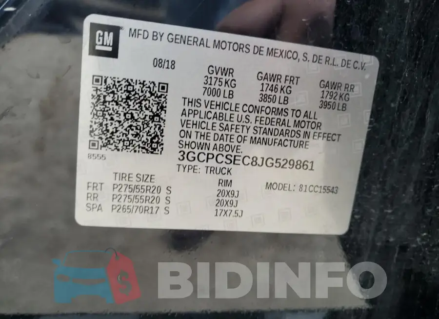 3GCPCSEC8JG529861 Photo# 12