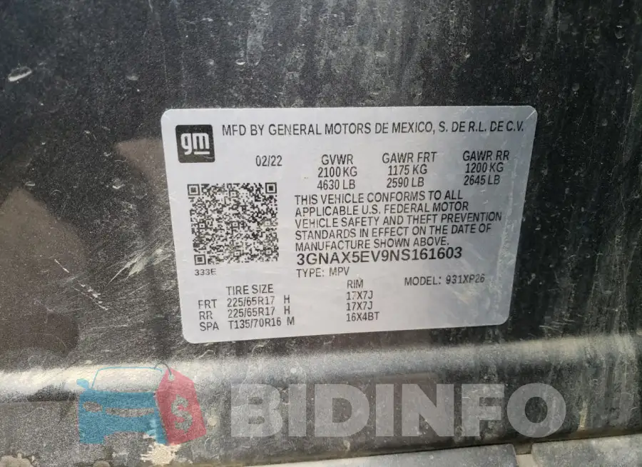 3GNAX5EV9NS161603 Photo# 13