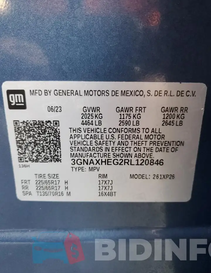 3GNAXHEG2RL120846 Photo# 14