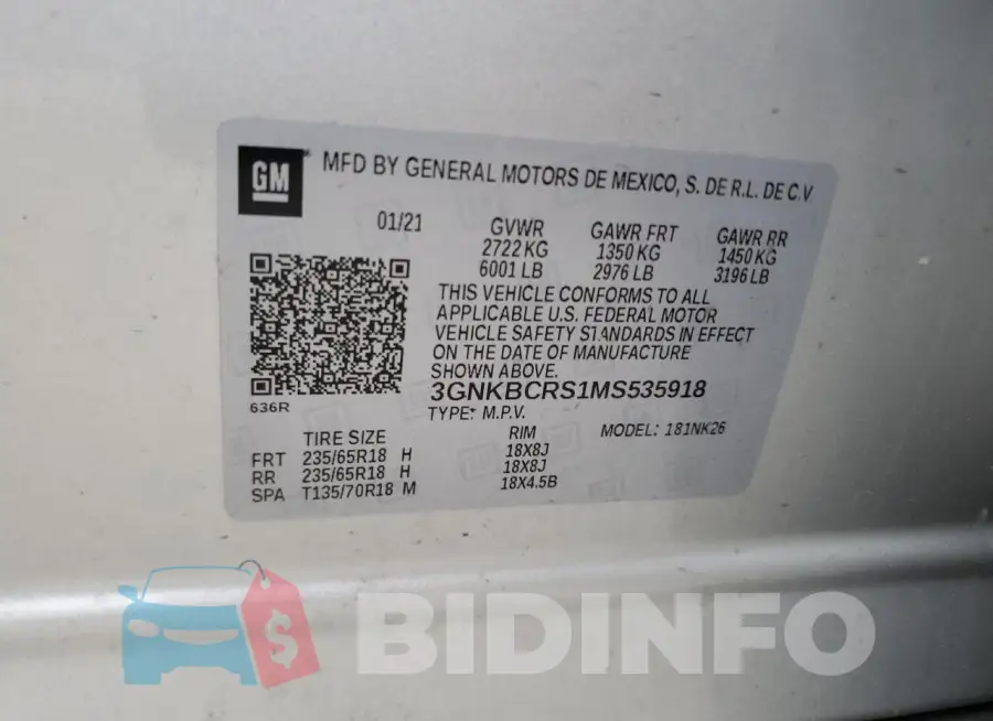 3GNKBCRS1MS535918 Photo# 14