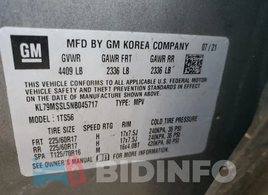 KL79MSSL5NB045717 Photo# 14