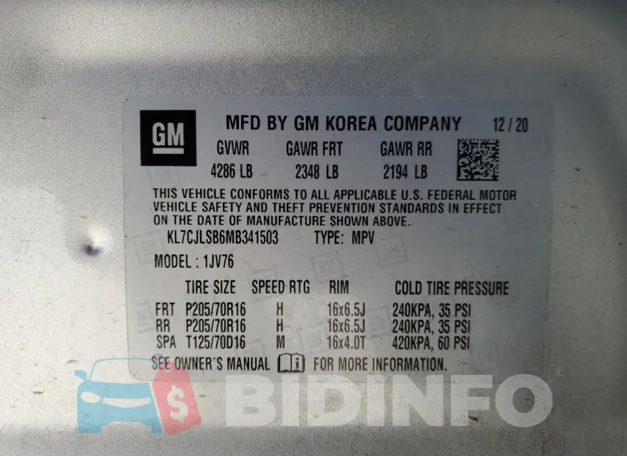 KL7CJLSB6MB341503 Photo# 13