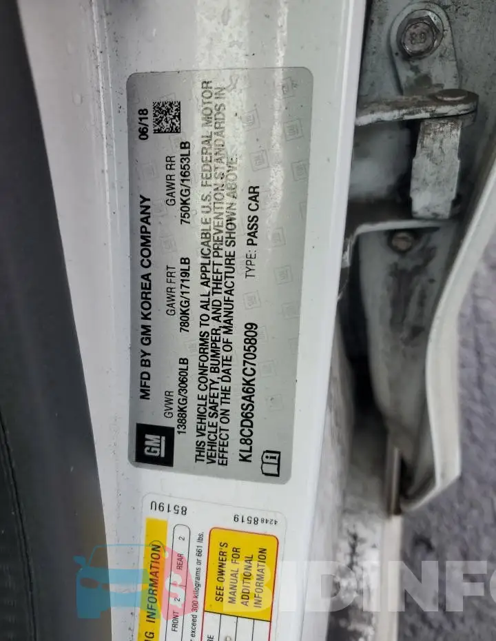 KL8CD6SA6KC705809 Photo# 12