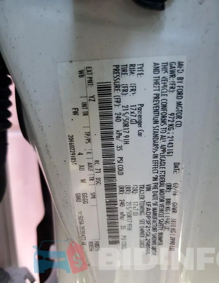 1FADP3F21GL298998 Photo# 12