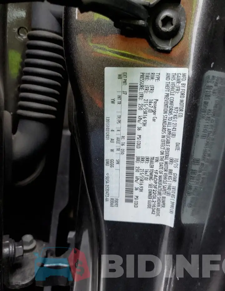 1FADP3F22GL216342 Photo# 13
