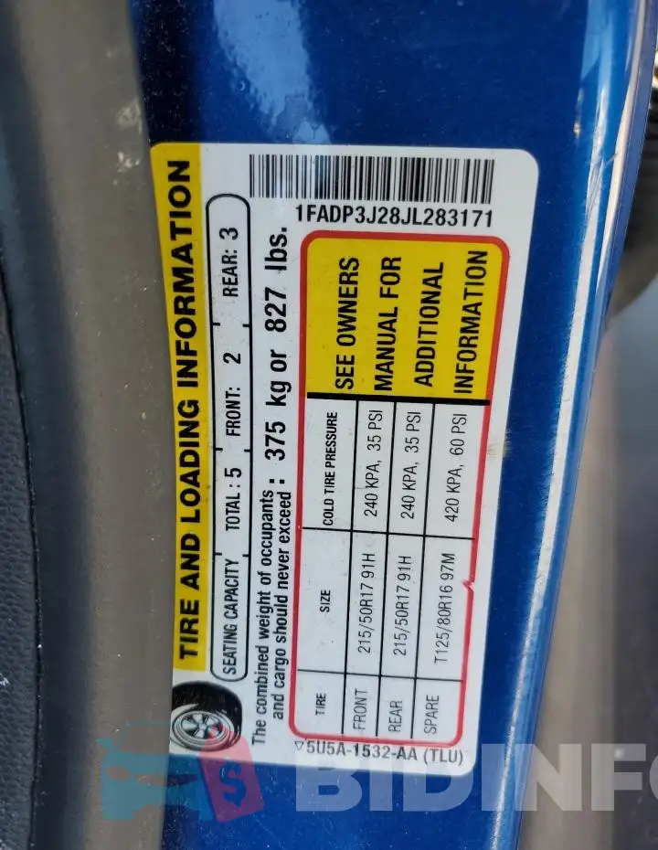 1FADP3J28JL283171 Photo# 12
