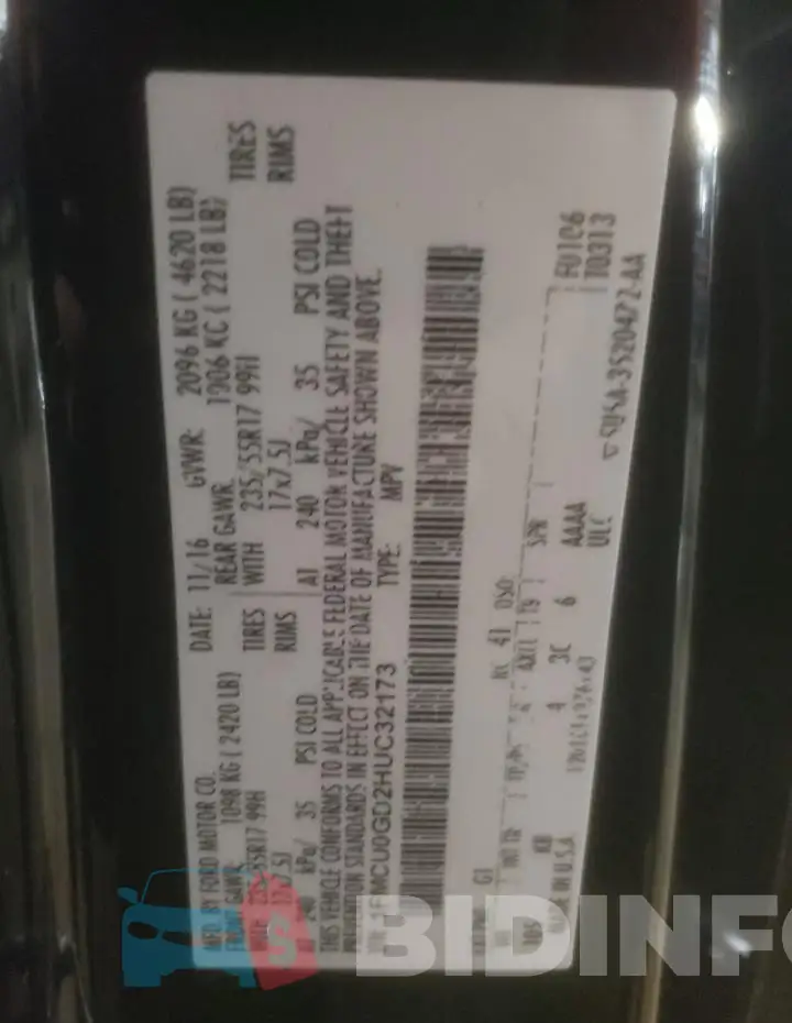 1FMCU0GD2HUC32173 Photo# 13