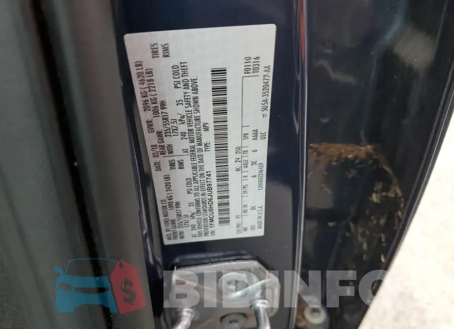 1FMCU0HD6JUB97741 Photo# 13