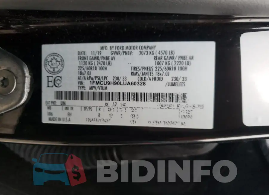 1FMCU9H90LUA60328 Photo# 13