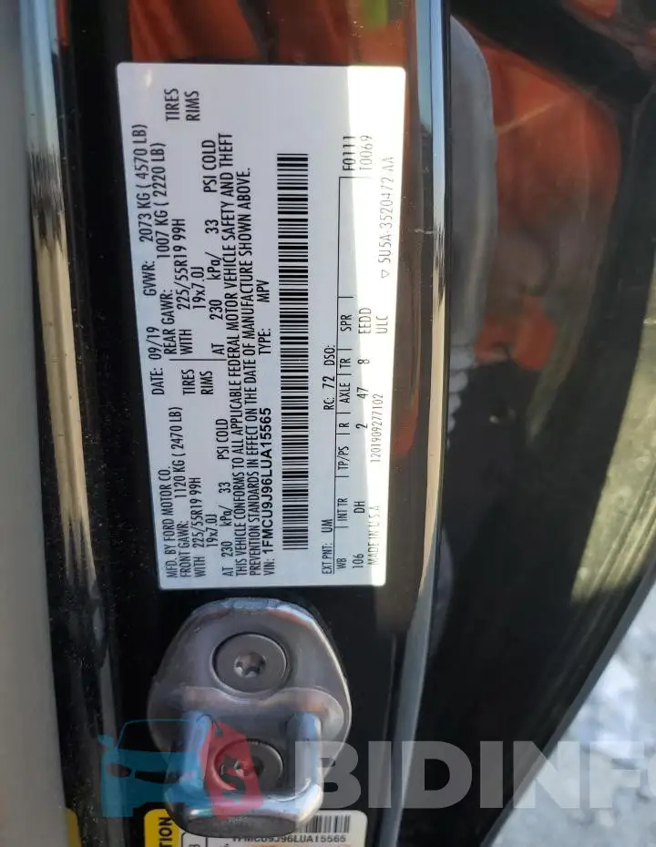 1FMCU9J96LUA15565 Photo# 13