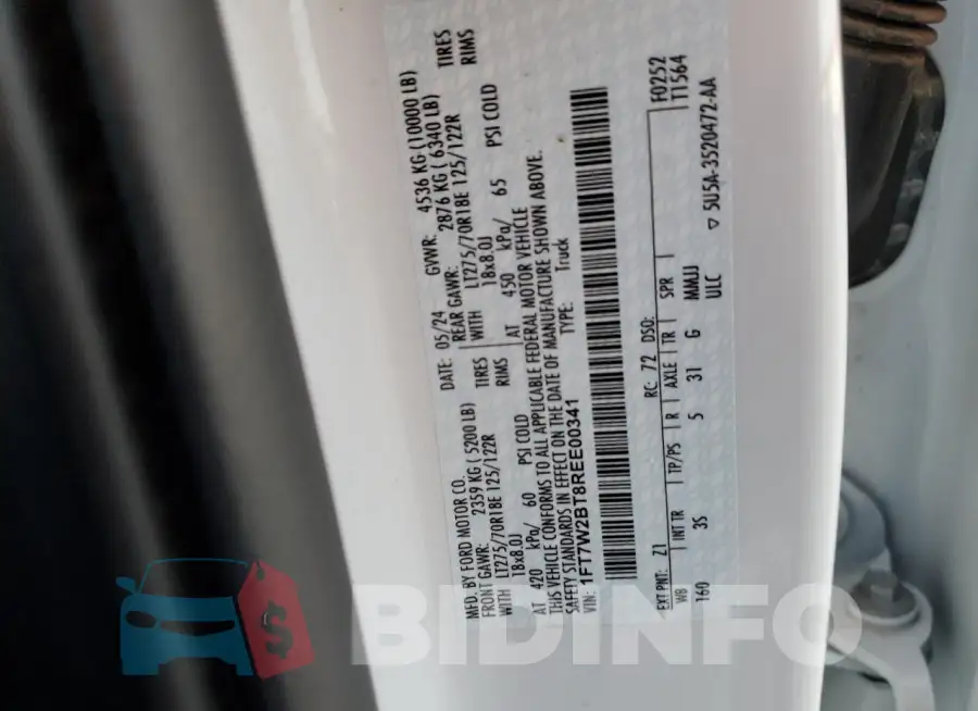 1FT7W2BT8REE00341 Photo# 12