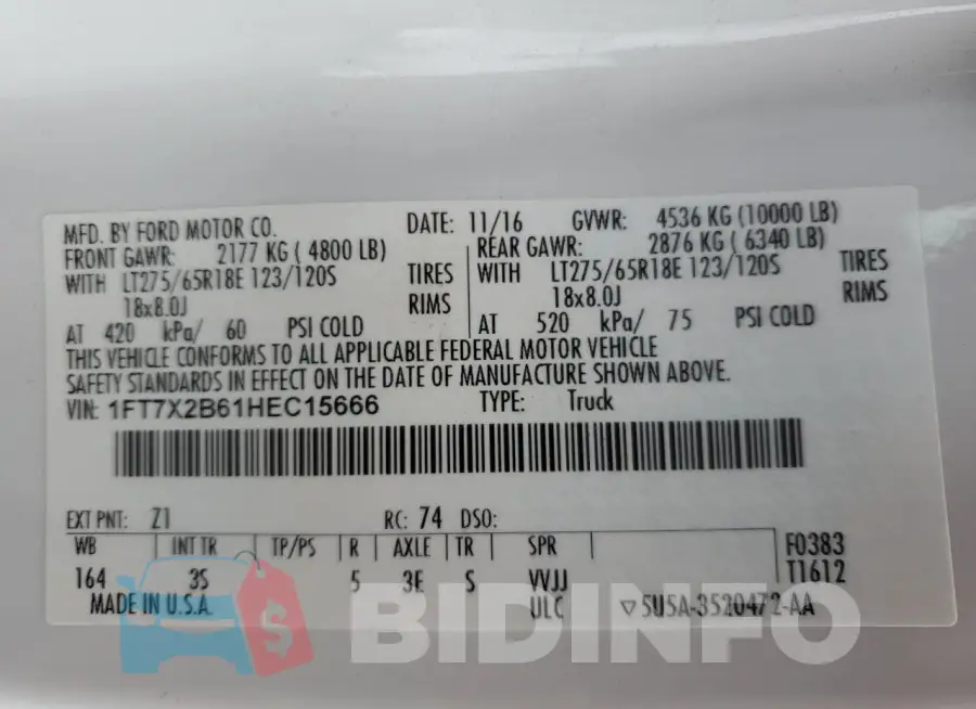 1FT7X2B61HEC15666 Photo# 12