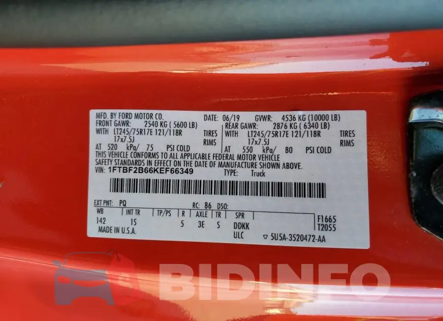 1FTBF2B66KEF66349 Photo# 13